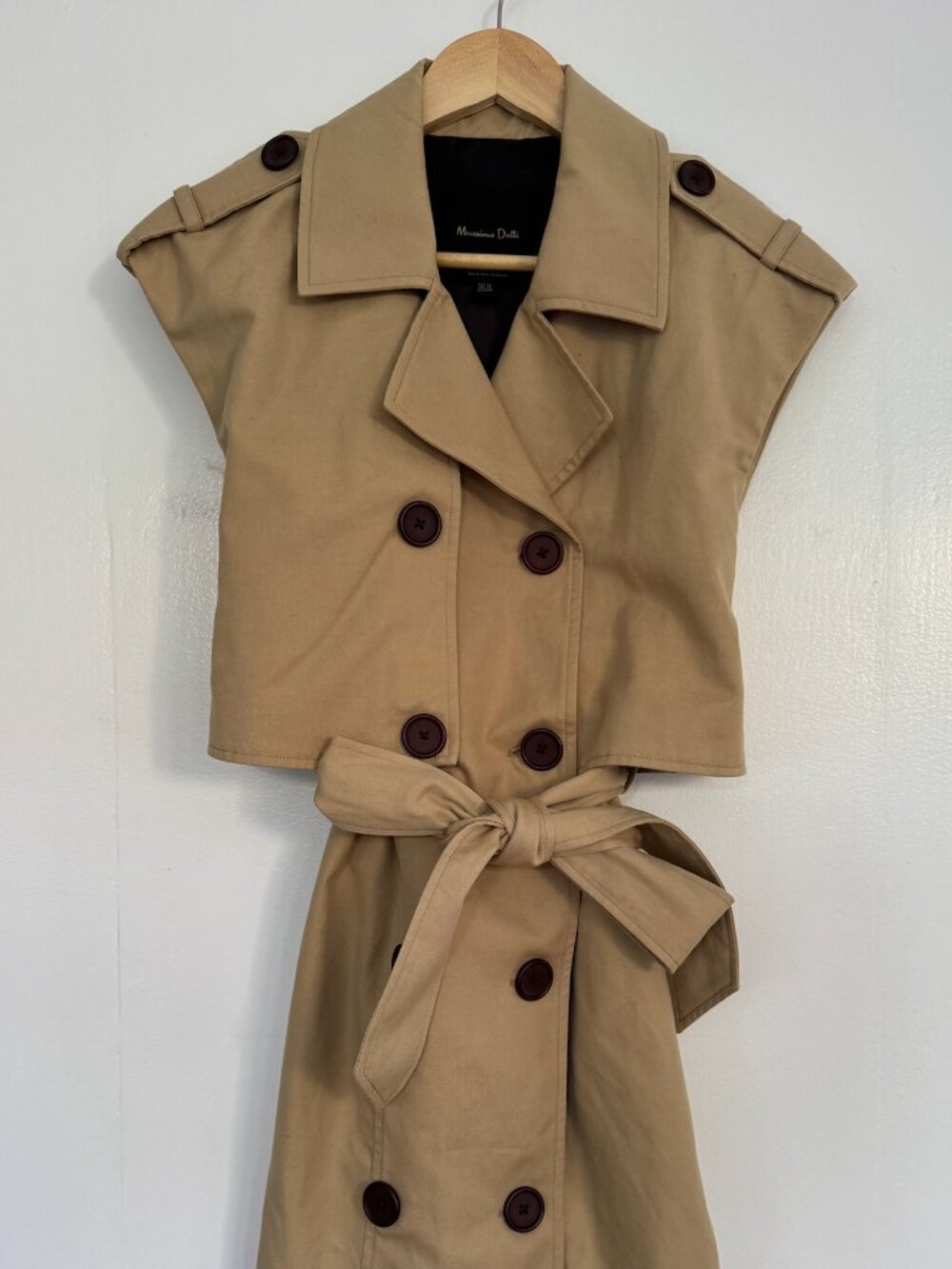 Massimo Dutti Tan/Beige Sleeveless Dress